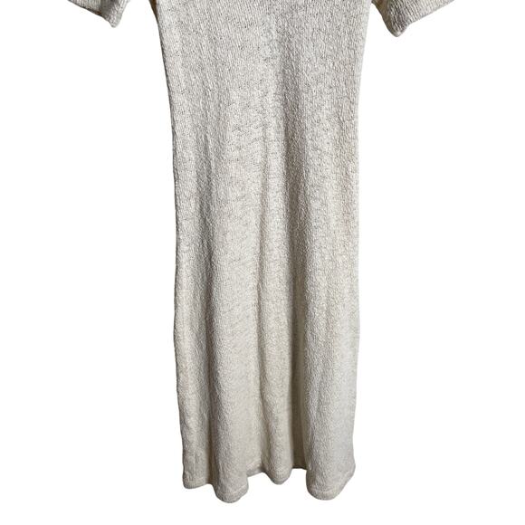 Enza Costa Slub Sweater Knit Half Sleeve Dress in Undyed Womans Small+ - Picture 7 of 11